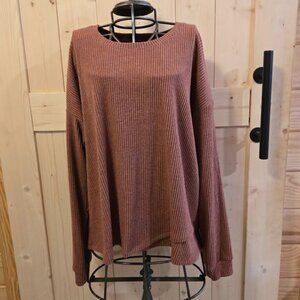 Brown Ribbed Sweater